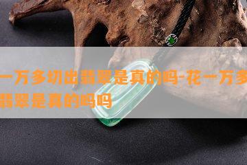 花一万多切出翡翠是真的吗-花一万多切出翡翠是真的吗吗