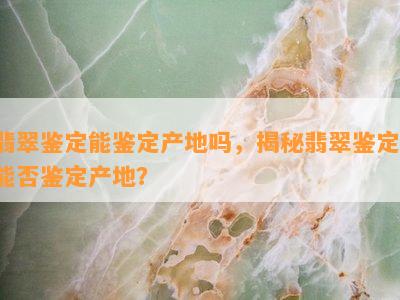 翡翠鉴定能鉴定产地吗，揭秘翡翠鉴定：能否鉴定产地？