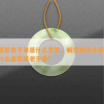 翡翠老干青是什么意思，解密翡翠术语：什么是翡翠老干青？