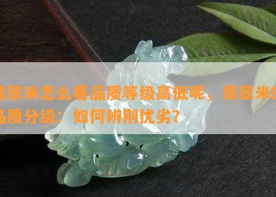 翡翠米怎么看品质等级高低呢，翡翠米的品质分级：如何辨别优劣？