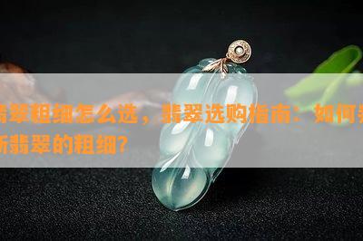 翡翠粗细怎么选，翡翠选购指南：如何判断翡翠的粗细？