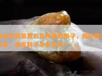 白皮的翡翠原石是哪里的料子，揭秘翡翠原石：白皮料子来自何处？