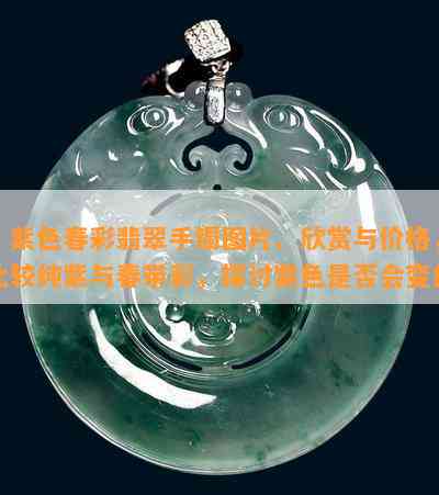 ：紫色春彩翡翠手镯图片、欣赏与价格，比较纯紫与春带彩，探讨紫色是否会变色