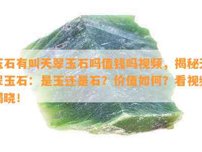 玉石有叫天翠玉石吗值钱吗视频，揭秘天翠玉石：是玉还是石？价值如何？看视频揭晓！