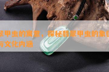 翡翠甲虫的寓意，探秘翡翠甲虫的象征意义与文化内涵