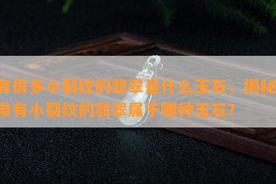 有很多小裂纹的翡翠是什么玉石，揭秘：带有小裂纹的翡翠属于哪种玉石？