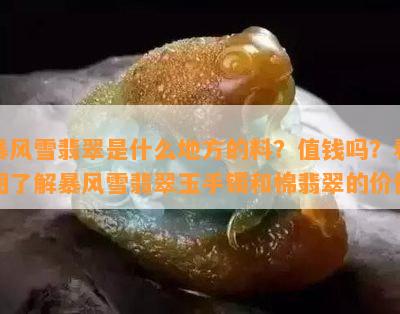 暴风雪翡翠是什么地方的料？值钱吗？看图了解暴风雪翡翠玉手镯和棉翡翠的价值