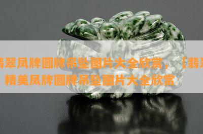 翡翠凤牌圆牌吊坠图片大全欣赏，【翡翠】精美凤牌圆牌吊坠图片大全欣赏