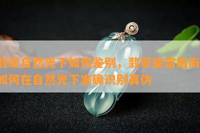 翡翠自然光下如何鉴别，翡翠鉴赏指南：如何在自然光下准确识别真伪