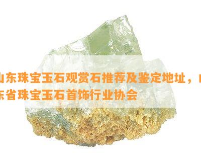 山东珠宝玉石观赏石推荐及鉴定地址，山东省珠宝玉石首饰行业协会