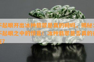 不起眼开出冰种翡翠是真的吗吗，揭秘：不起眼之中的惊喜！冰种翡翠是否真的存在？