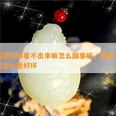 翡翠毛料看不出来嘛怎么回事呀，翡翠毛料怎么看好坏