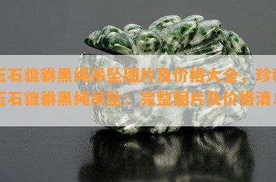 玉石貔貅黑绳吊坠图片及价格大全，珍稀玉石貔貅黑绳吊坠：完整图片及价格清单！