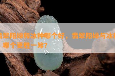 翡翠阳绿和冰种哪个好，翡翠阳绿与冰种，哪个更胜一筹？