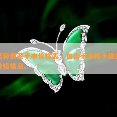 芙蓉翡翠手串价格表，包含手串和手镯的价格信息。