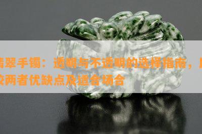 翡翠手镯：透明与不透明的选择指南，比较两者优缺点及适合场合