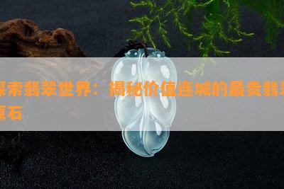 探索翡翠世界：揭秘价值连城的最贵翡翠原石