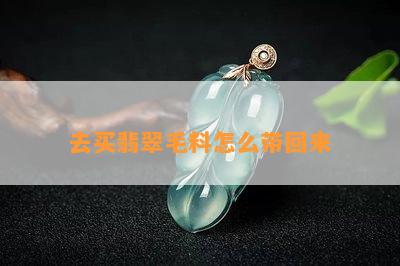 去买翡翠毛料怎么带回来