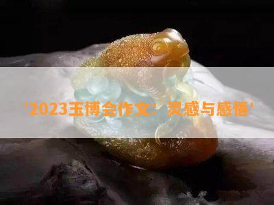 '2023玉博会作文：灵感与感悟'