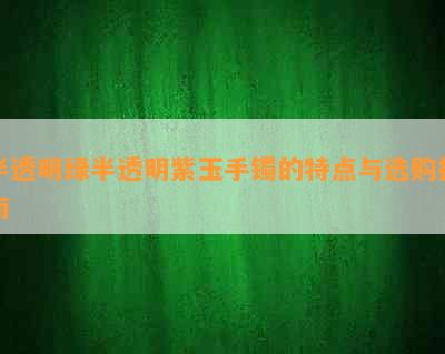 半透明绿半透明紫玉手镯的特点与选购指南