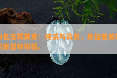 白色玉镯寓意：纯洁与高贵，象征着美好的愿望和祝福。