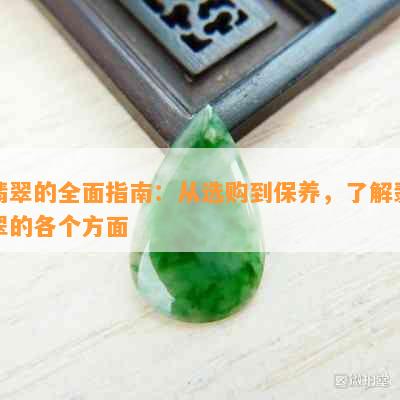 翡翠的全面指南：从选购到保养，了解翡翠的各个方面