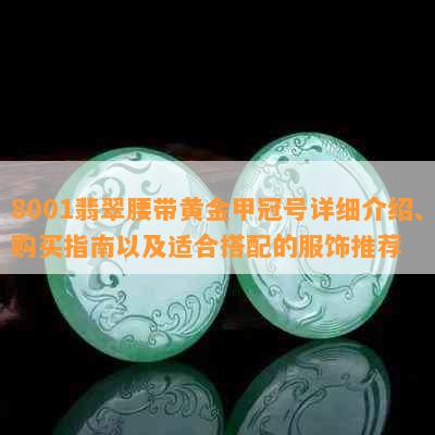 8001翡翠腰带黄金甲冠号详细介绍、购买指南以及适合搭配的服饰推荐