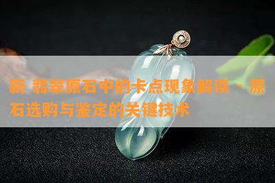 新 翡翠原石中的卡点现象解读 - 原石选购与鉴定的关键技术