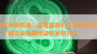 如何辨别翡翠：越带越润的玉是否为真品？了解这些关键特征和鉴别方法