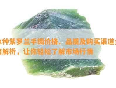 冰种紫罗兰手镯价格、品质及购买渠道全面解析，让你轻松了解市场行情