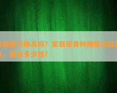 紫翡翠价格高吗？紫翡翠各种规格价位解析，更低多少钱？