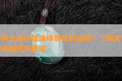 如何全面评估油绿翡翠的品质？了解关键因素和购买建议