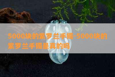 5000块的紫罗兰手镯-5000块的紫罗兰手镯是真的吗