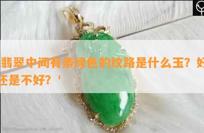 '翡翠中间有条绿色的纹路是什么玉？好还是不好？'