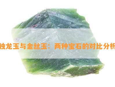 独龙玉与金丝玉：两种宝石的对比分析