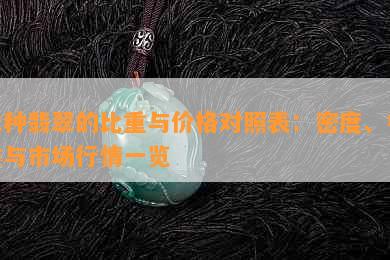 冰种翡翠的比重与价格对照表：密度、标准与市场行情一览