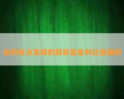 白的有点发绿的翡翠是危料还是缅料