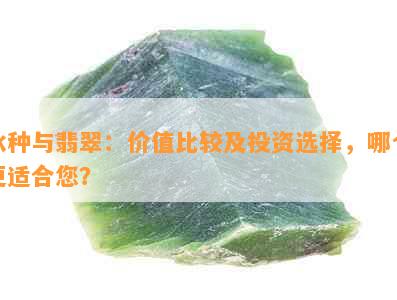 冰种与翡翠：价值比较及投资选择，哪个更适合您？