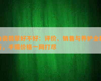 白瓷翡翠好不好：评价、销售与养护全解析，手镯价格一网打尽