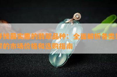 寻找最实惠的翡翠品种：全面解析各类翡翠的市场价格和选购指南