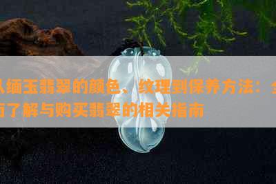 从缅玉翡翠的颜色、纹理到保养方法：全面了解与购买翡翠的相关指南